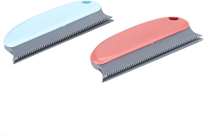 Pet Hair Removal Brush 2PCS, Multifunctional Ergonomic Grooming Tool for Cats and Dogs - Durable ABS and TPR Materials, Easy Cleaning and Portable Design