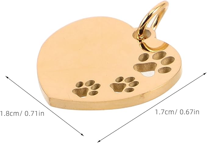 10pcs Heart-Shaped Dog Name Tags Metal Pet Id Tags for Dog Collar Engraving Labels Puppy Identification for Pet Supplies