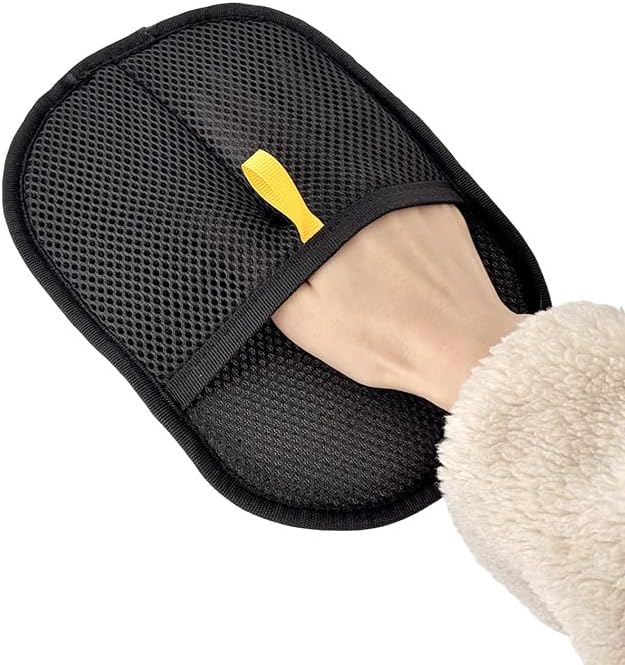 AllNOneStop Pet Hair Removal Glove for Cats &Dogs - Gentle Deshedding Grooming Mitt, Reusable Hair Remover for Furniture and Clothes