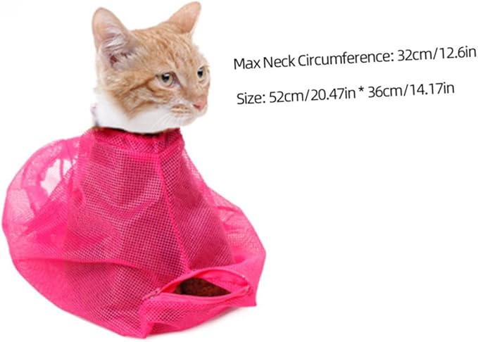SUPVOX Multi-Functional Cat Grooming Bag Pet Bathing Bag Fixed Sticker for Safe Use Breathable for Cats Kittens