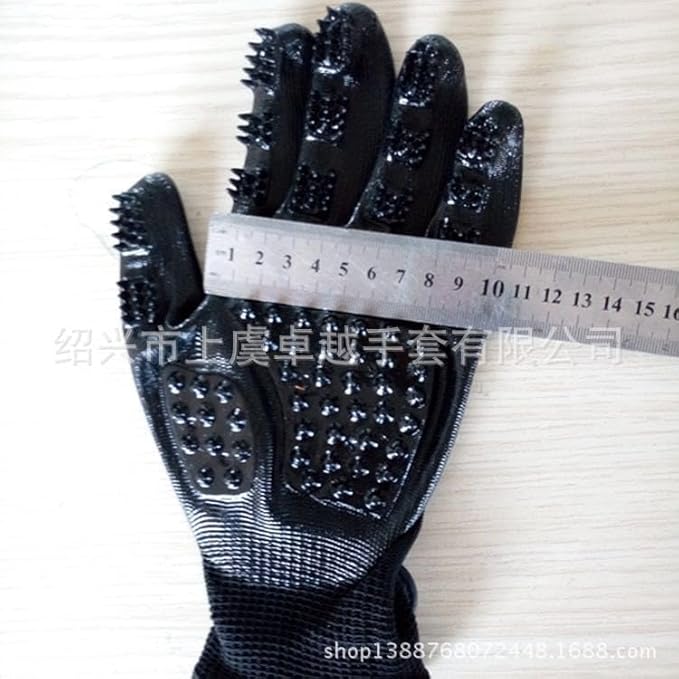 Hands on Pet Grooming Gloves for Dogs, Cats, and Horses – Gentle Deshedding Brush, Hair Remover, and Massage Tool