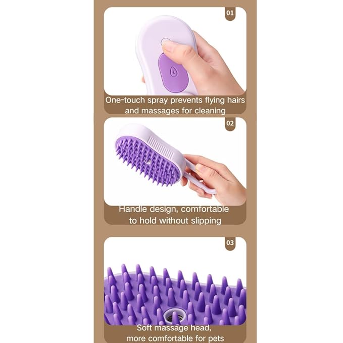 Cat Steam Brush, Cat Spray Comb, Pet Massage Shedding Brush, Rechargeable Silicone Steam Hair Brush, Multi-functional Cat And Dog Hair Brush,Cat Hair Steam Brush