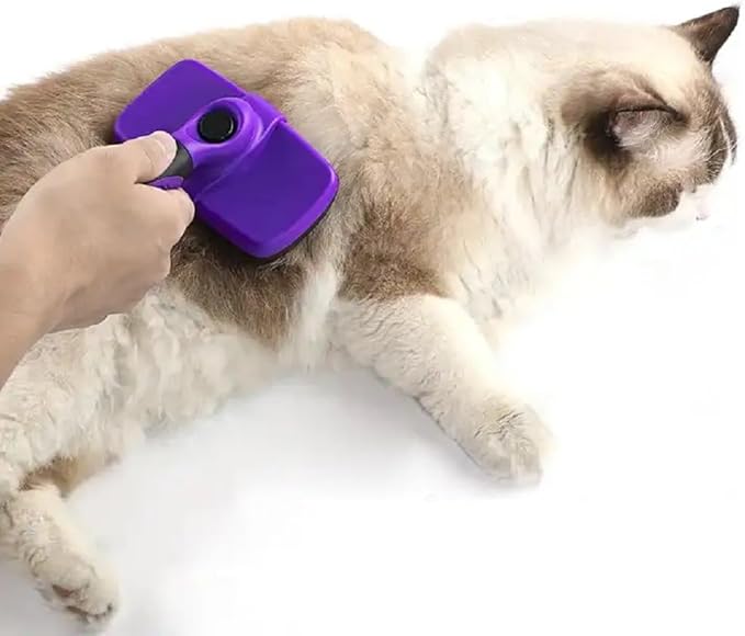 Volpe Cat Brush, Dog Brush, Cat Brushes for Indoor Cats, Easy to Clean, Dog Brush for Shedding, Dog Hair Remover, Deshedding Fur Removal,Purple