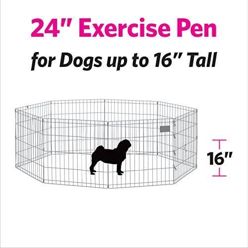 MidWest Homes for Pets Universal Pet Playpen 2-Panel Extension Kit | Fits Metal 24-Inch Dog Pens | Kit Measures 24H x 47.50W Inches| Includes 4 Thumb Snaps, 2 Ground Stakes