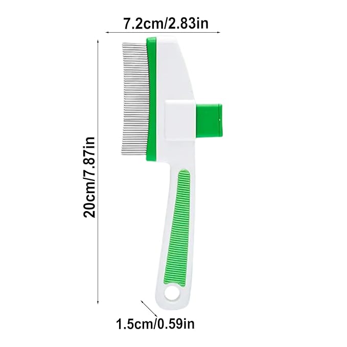 Cat Hair Brush for Dogs and Cats, Dog Grooming Supplies with Easy Release Button, Puppy Flea Cleaning Comb for Bathing Long and Short Hair Pets, Indoor Outdoor Removal, Soft Gentle Grooming Tool