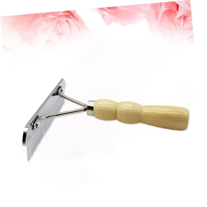 BESPORTBLE Wooden Handle Pet Comb Stainless Steel Brush for Dogs Cats Grooming Tool for Removing Mats Loose Hair Skin-friendly