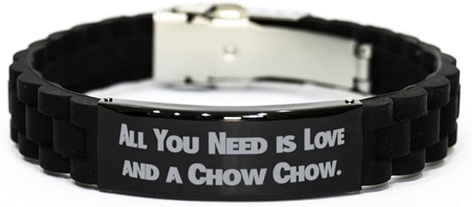 Cool Chow Chow Dog Gifts, All You Need is Love and a Chow Chow, Sarcasm Holiday Black Glidelock Clasp Bracelet from Pet Lovers, Pet Toys, Pet Treats, Pet Food, Pet Supplies, Pet Products