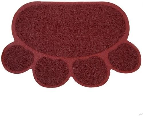 Jumbl Cat Litter MAT Catcher - Smartgrip Paw-Shaped Innovative Grass-Like Material Traps and Catches Litter While Remaining Soft On Paws - 24 x 18 1 Count (Pack of 1) - Burgundy