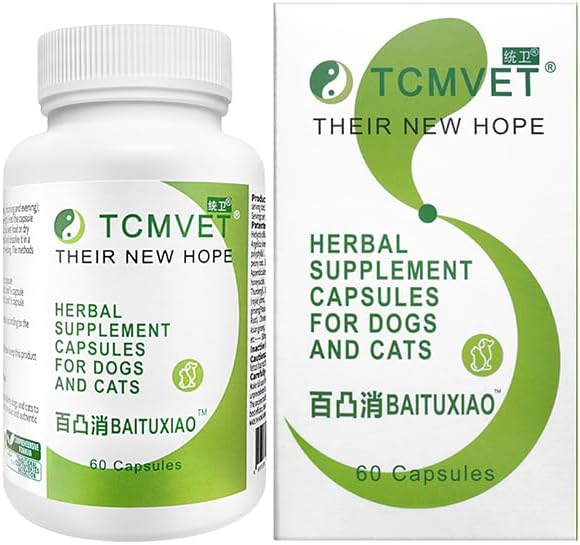 Baituxiao Herbal Supplement for Dogs and Cats – Supports Lumps, Bumps, and Lipoma Dissolution with Immune Boosting Formula – 60 Capsules