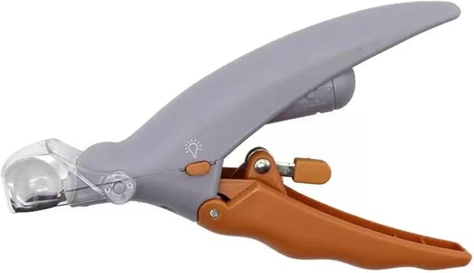 LED + Magnifier Cat Nail Trimmer — Pet Nail Clippers with Light, Curved Half-Moon Stainless Blades, Ergonomic Non-Slip Handle — Safe Cat Nail Clipper with Light for Cats & Dogs