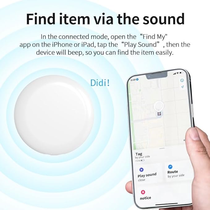 Find My Tag,Item Finder for Keys, Car, Wallet, Luggage, Bag, Pets and More, Works with Apple Find My App (iOS only), GPS Tracker for Kids (Blue)