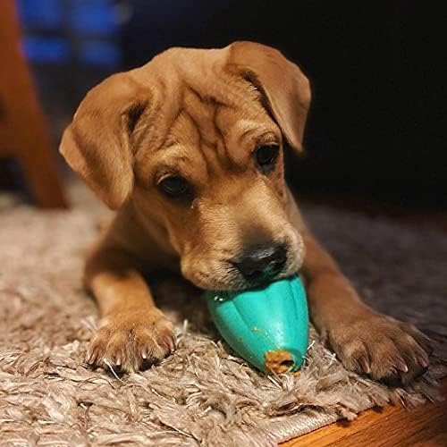 Chew King by Mammoth Premium Treat Dispensing Dog Toy, Durable Natural Rubber Chew Toy, Safety Air Vent, Interactive Enrichment Toy for Aggressive Chewers, XL Pack of 2- Teal