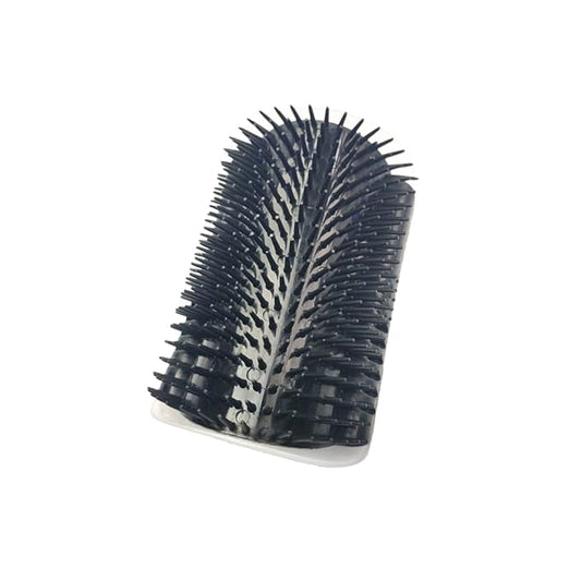 Magik Pet Cat Self Groomer Brush Wall Corner Mount Grooming Massage Comb Toy Catnip (1 Pack, Black)