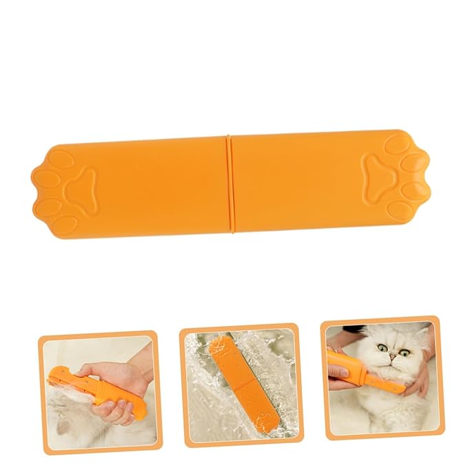 TOYANDONA Pet Comb for Cats and Dogs Detangling Shedding Brush with Fine Teeth Hair Removal Tool for Grooming and Dematting Orange Color Suitable for Small to Medium Pets