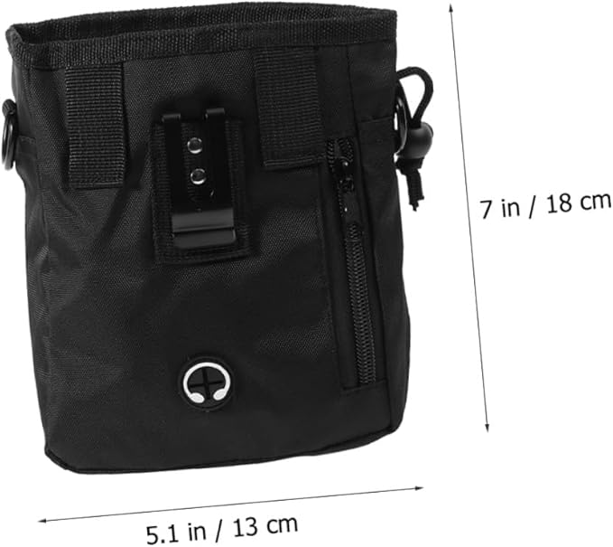minkissy Dog Treat Training Pouch Portable Snack Bag Black 13x6x18cm Puppy Training Supplies Waist Pack for Outdoor Pet Treat Storage