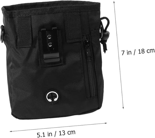 minkissy Dog Treat Training Pouch Portable Snack Bag Black 13x6x18cm Puppy Training Supplies Waist Pack for Outdoor Pet Treat Storage