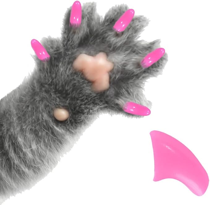 6 Month Piece Soft Nail Caps with Adhesive for Cat Claws - Bubblegum Pink Medium