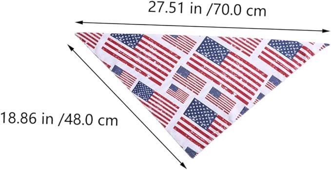 Pet Triangle Bandana Independence Day Festival Burp Cloth with American Flag Print for Dogs and Cats, Holiday Pet Scarf for Patriotic Dog Supplies