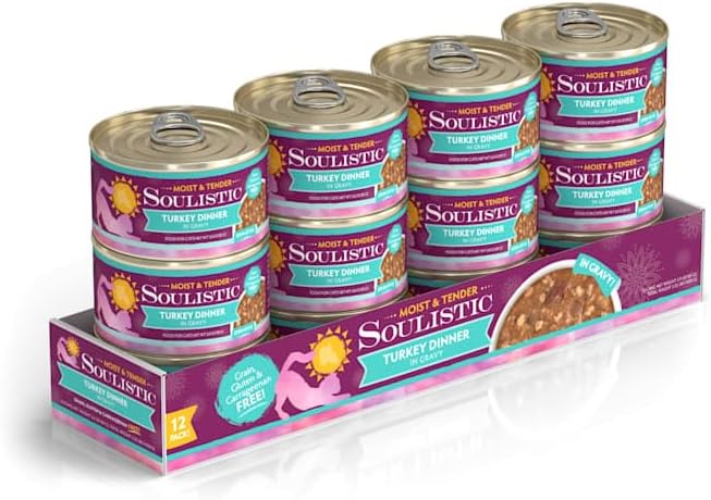 Soulistic Moist & Tender Turkey Dinner in Gravy Wet Cat Food, 3 oz., Case of 12