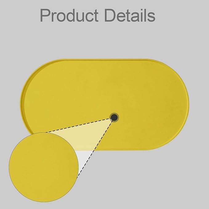 Pet Feeding Dog Food Mat Multifunctional Supplies Anti Slip Silicone Contain Spills Replace Pad Accessories Placemat, Yellow