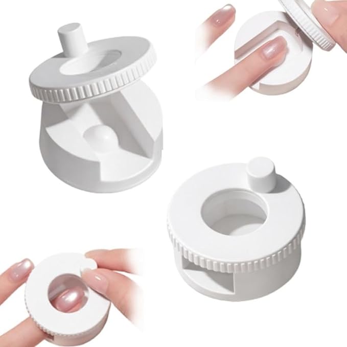 Rotating Cat Eye Magnet, Adjustable Cylinder Stand, Beginner Friendly Nail Tool with Uniform Magnetic Force and Excellent Light Absorption, Can Easily DIY Glossy Cat Eye Effect (White)