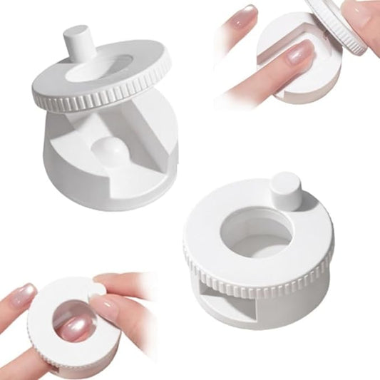 Rotating Cat Eye Magnet, Adjustable Cylinder Stand, Beginner Friendly Nail Tool with Uniform Magnetic Force and Excellent Light Absorption, Can Easily DIY Glossy Cat Eye Effect (White)