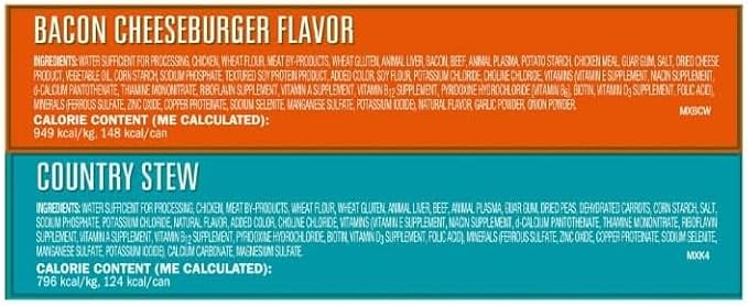 Ol's~Roys Wet Dog Food Variety Pack, 24 Cans, 5.5 oz Each, Bacon Cheeseburger & Country Stew in Gravy, Complete & Balanced Meal, Soft Texture for Small to Large Breeds, No Artificial Flavors