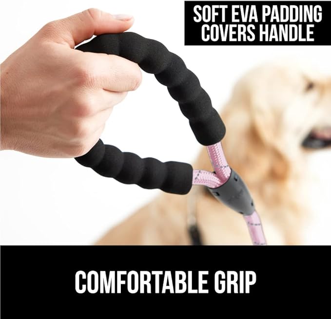Gorilla Grip Cat Litter Trapping Mat and Pet Leash, Cat Litter Trapping Mat is 35x23 Inch, Pet Leash Includes Waste Bag Dispenser, Both in Pink Color, 2 Item Bundle