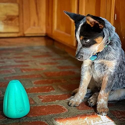 Chew King by Mammoth Premium Treat Dispensing Dog Toy, Durable Natural Rubber Chew Toy, Safety Air Vent, Interactive Enrichment Toy for Aggressive Chewers, XL Pack of 2- Teal
