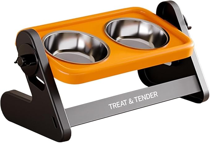 Elevated Pet Bowl Stand, Stainless Steel Food Station, Raised Cat Water Feeder, Non Slip Animal Server, Small Breed Dining Rack, Pet Supply Center