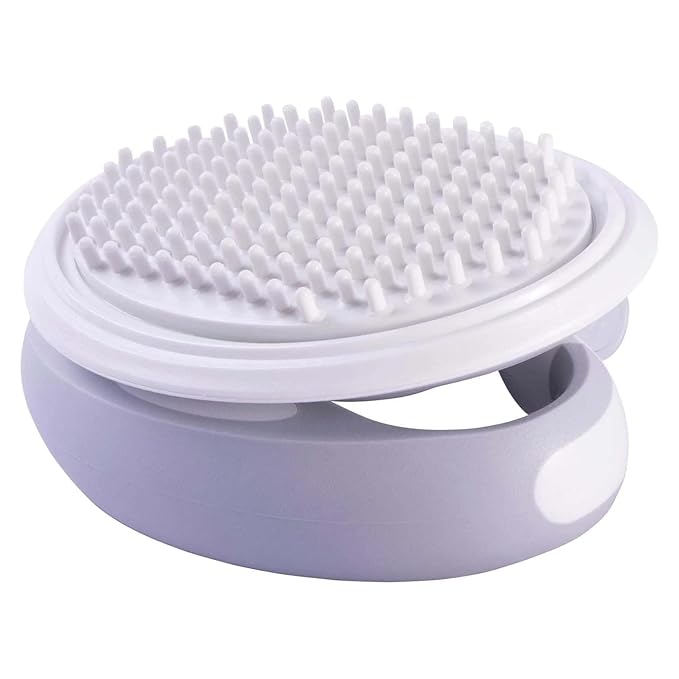 Pet Life ® 'Gyrater' Swivel Travel Silicone Massage Grooming Cat and Dog Brush