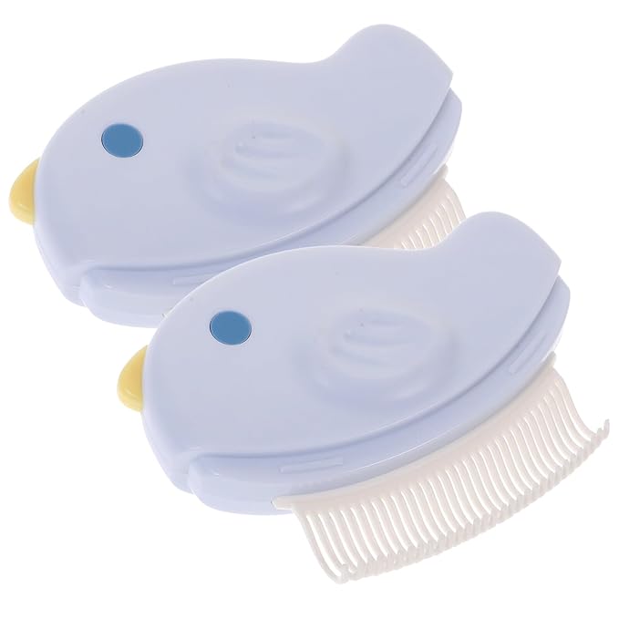 BESTonZON 2pcs Cat Grooming Combs for Matted Fur Removal, Indoor Pet Hair Dematting Brushes, Blue Small Size for Cats and Dogs