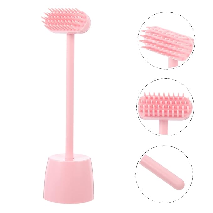 BESTonZON Cat Grooming Brush Self-Cleaning Massage Brush for Cats Hair Removal Tool 1-Piece Soft Bristles for Itching and Relaxation