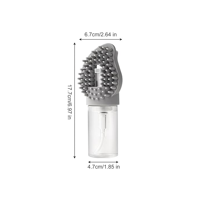 Pet Bath Brush, Soft Bristles, 17.7cm, Cat Grooming Comb, Ergonomic Handle Brush, Portable & Lightweight, for Shower, Bathing, Shedding, Dogs, Cats, Bathroom