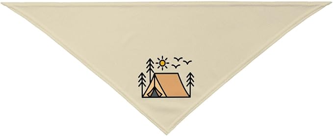 Happy Camper Summer Dog Bandana，Adorable Puppy Accessory for The avid Camper ，Pet Neckerchief for Pets Daily Wear Photo Prop Party Supplies,Funny Cute Dog Bandana (Khaki)