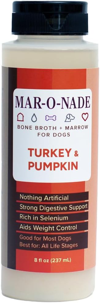 Bone Broth + Marrow Topper for Dogs - Turkey & Pumpkin, 8 fl oz - Grain-Free, AAFCO-Compliant, Small-Batch Nutritional Topper