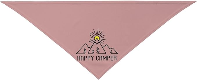 Happy Camper Summer Dog Bandana，Adorable Puppy Accessory for The avid Camper ，Pet Neckerchief for Pets Daily Wear Photo Prop Party Supplies,Funny Cute Dog Bandana (Pink)