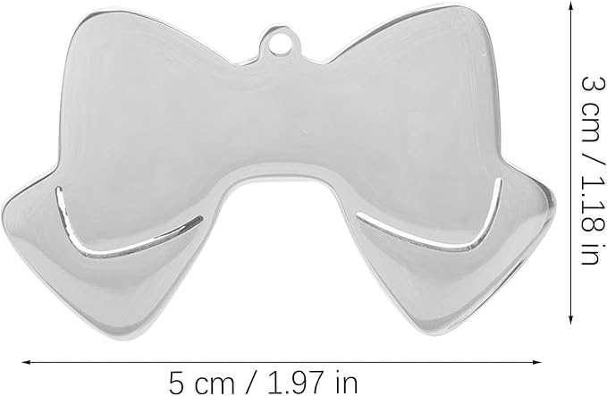 YARNOW 10pcs Stainless Steel Dog Tags Bow Tie Shape Pet Name Tags 50mm Wide Blank Engraving for Dog Collars Pet Supplies