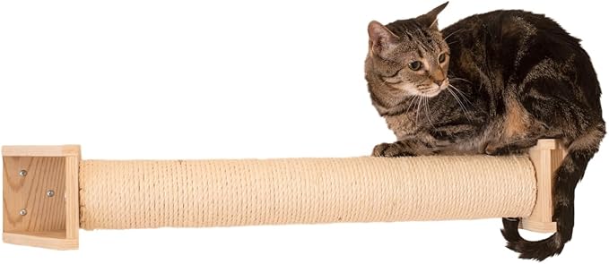 Wall Mounted Cat Scratching Post -Series - Solid Wood - 30" Tall