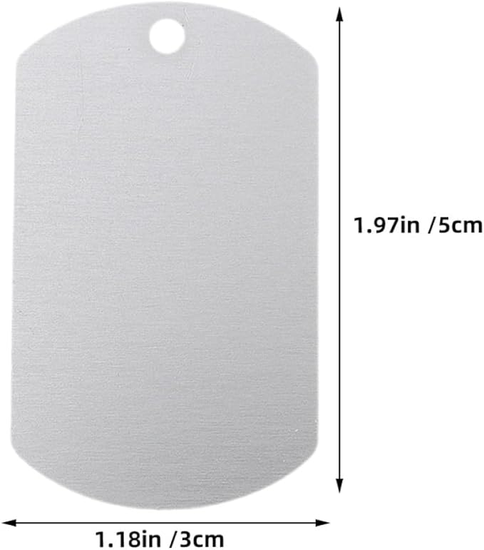 SHOWERORO 12pcs Aluminum Dog Tags Blank Metal Tags 50x30mm Sturdy Pet Id Labels for Dogs for Pet Supplies
