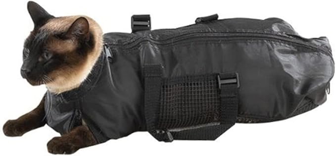 SUPVOX Cat Grooming Bag for Bathing and Nail Clipping Durable Cat Cleaning Bag Collar and Handles for Pet Grooming and Bath