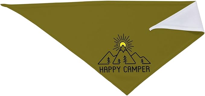 Happy Camper Summer Dog Bandana，Adorable Puppy Accessory for the avid Camper ，Pet Neckerchief for Pets Daily Wear Photo Prop Party Supplies,Funny Cute Dog Bandana (Grass Green)