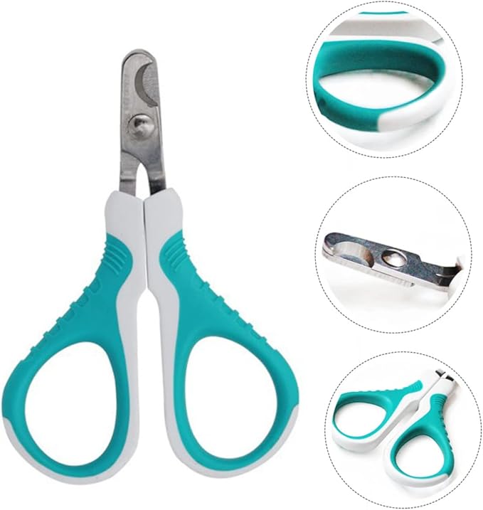 BESPORTBLE Portable Pet Nail Clipper Ergonomic Stainless Steel Dog Cat Nail Trimmer Safety Guard Non- Handle for Comfortable Grooming Sky- Color for Home Use