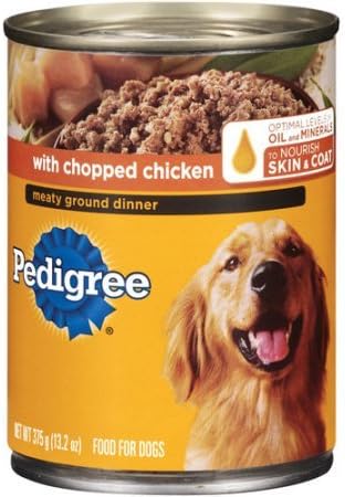 Pedigree Chopped Ground Dinner with Chicken Canned Dog Food (Pack of 6)6