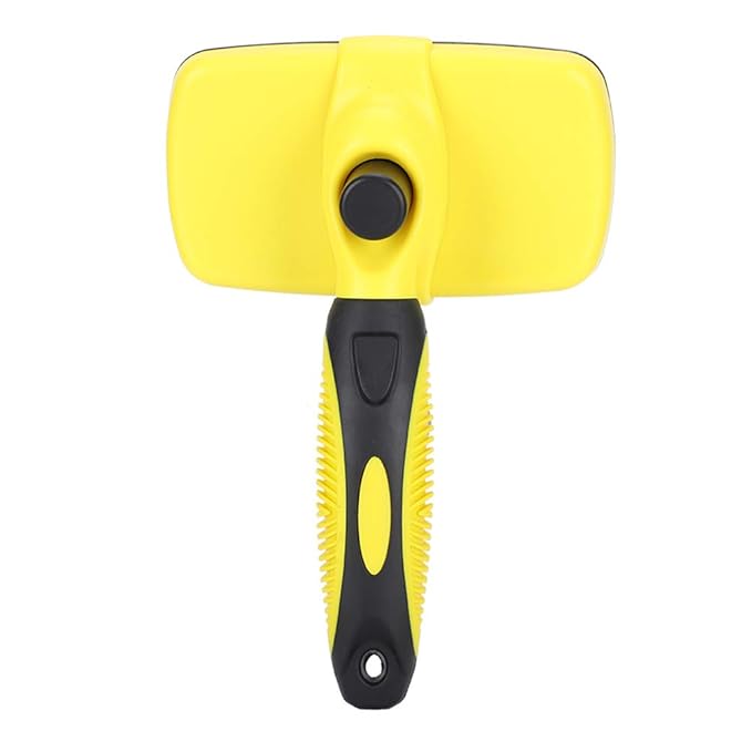 Pet Open Knot Comb for Cats Dogs, Dense Steel Needle Grooming Tool, Scalable Automatic Hair Removing Brush with Ergonomic Handle, Professional Pet Grooming Supplies for Long Haired