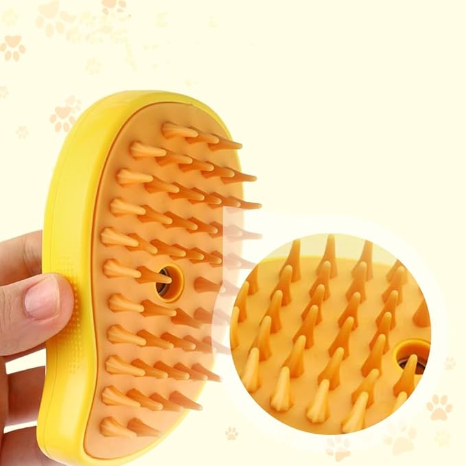 Cat Steam Brush, Steamy Pet Brush Water Brush for Cats and Dogs, Multifunctional Pet Hair Comb Cat Brush with Steam, Grooming Brush Spray Comb for Dogs and Cats (A- Yellow)