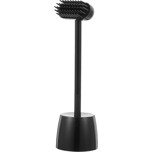 Cat Massage Grooming Brush for Shedding and Hair Removal Mini Black Pet Cleaning and Scratch Brush for Cats Soft Massage Comb and Itch Relief
