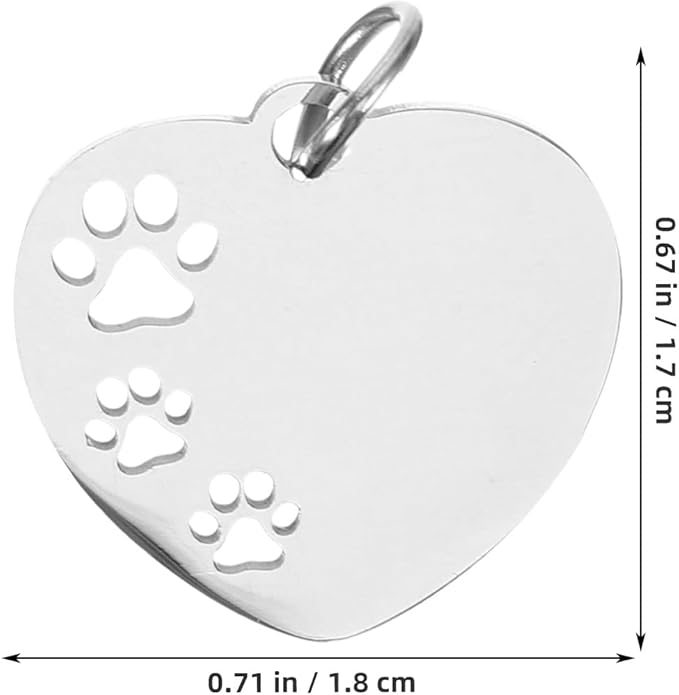 Kichvoe 10pcs Silver Stainless Steel Dog Id Tags Blank Pet Name Tags for Small Dogs Collar Accessories Sturdy Pet Supplies