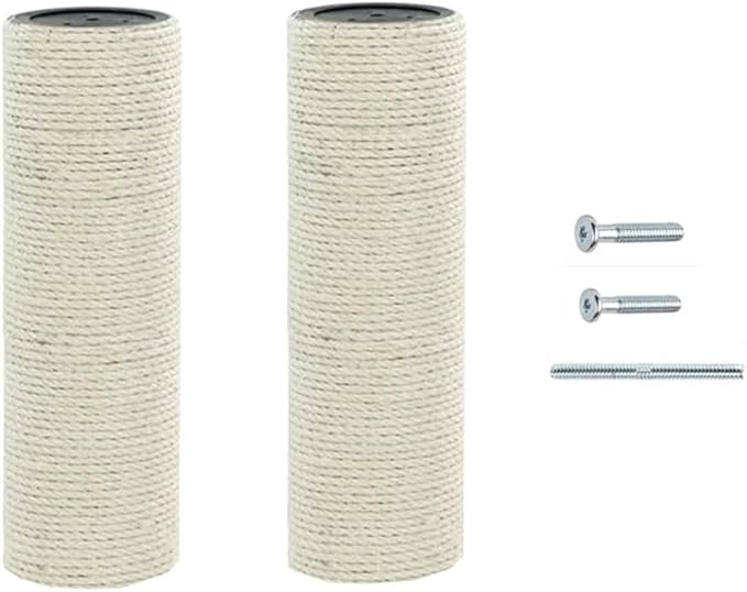 SHENGOCASE 2-Pack 7.87" L, 3.15" Ø Cat Tree Replacement Post for Cat Tree with 3 Handwoven Basket Bed, Tower Accessories Replacement Pole