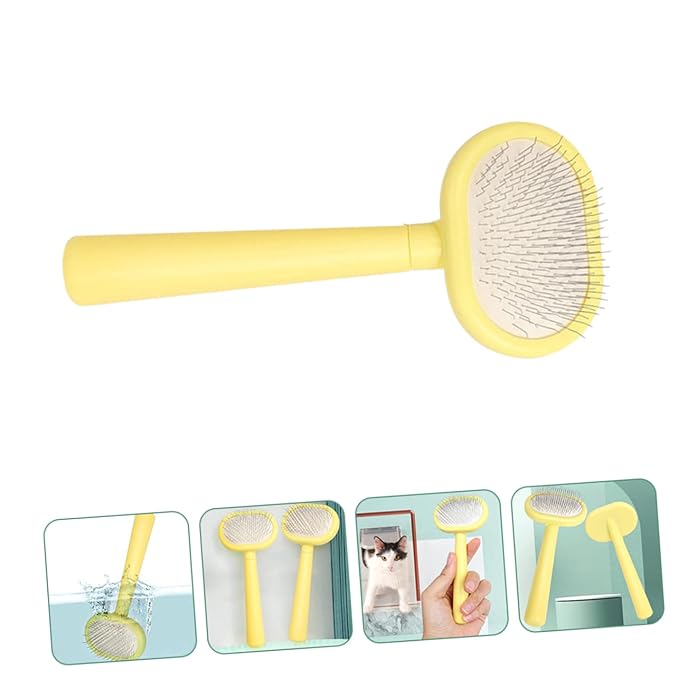 Toyvian Plastic Pet Hair Comb Handled Grooming Tool for Cats Dogs Ergonomic Grip for Easy Use for Hair Efficient for Shedding Grooming